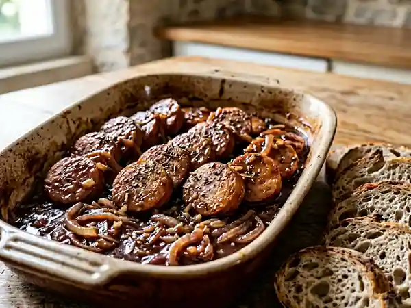 Saucisson au Beaujolais fondant et corsé - Photo de présentation
