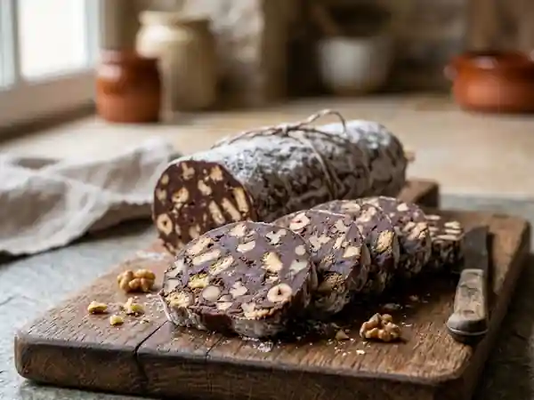 Saucisson Chocolat Croquant et Fondant - Photo de présentation