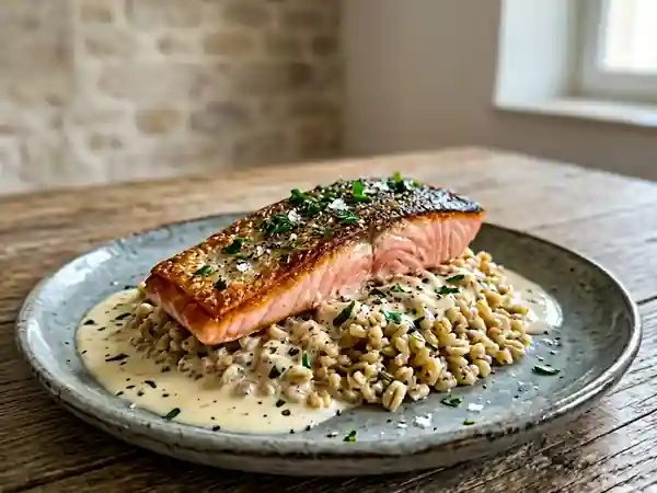 Saumon Unilatéral, Blé Tendre et Crème Citronnée - Photo de présentation