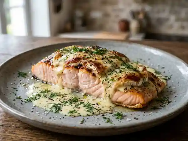 Pavé de Saumon Crémé au Chavignol Fondant - Photo de présentation