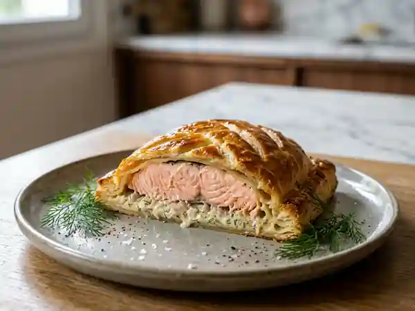 Saumon en croûte au Riesling : recette gourmande et raffinée - Photo de présentation