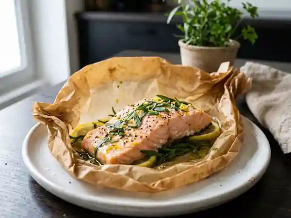 Saumon en papillote à l'estragon : recette facile et savoureuse - Photo de présentation