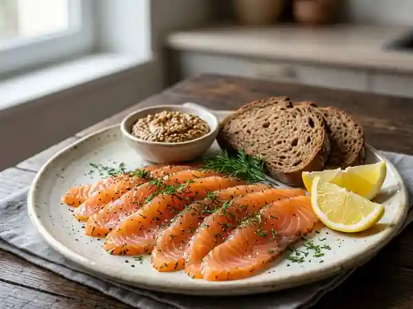 Gravlax de saumon fondant et parfumé - Photo de présentation