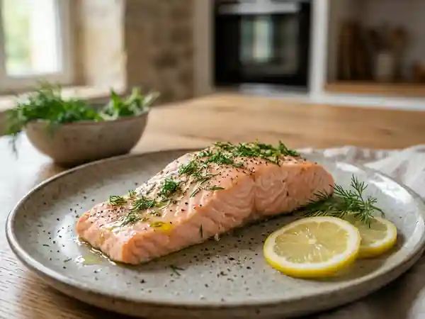 Saumon vapeur fondant aux herbes fraîches - Photo de présentation