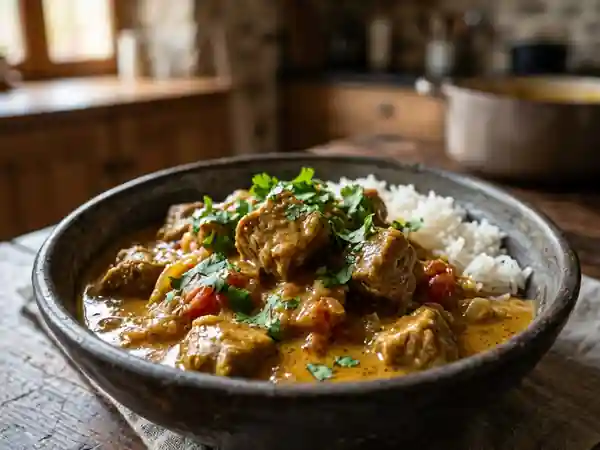 Sauté d'agneau fondant au curry et coco - Photo de présentation
