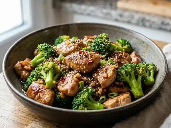Sauté de dinde laqué au brocoli - Photo de présentation