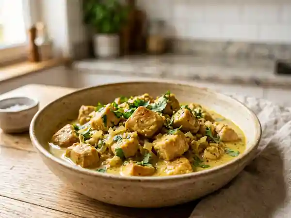 Sauté de dinde crémeux au lait de coco et épices douces - Photo de présentation
