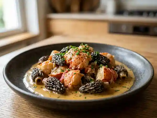 Sauté de homard crémeux aux morilles - Photo de présentation