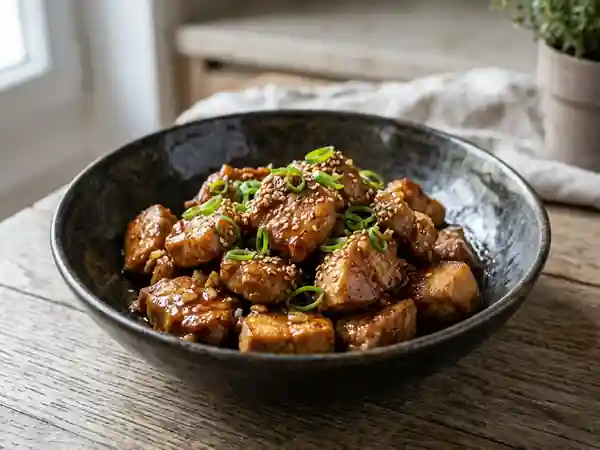 Sauté de porc au caramel fondant et laqué - Photo de présentation