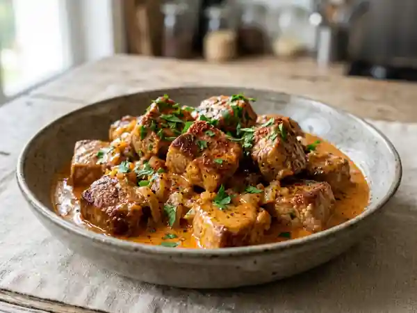Sauté de porc au paprika fondant et savoureux - Photo de présentation