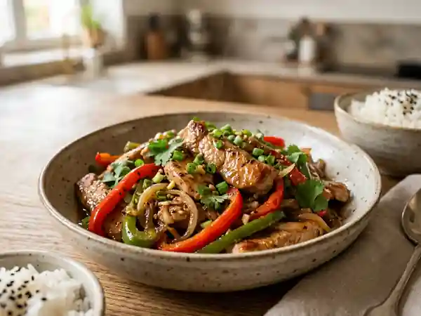 Sauté de porc fondant aux poivrons - Photo de présentation