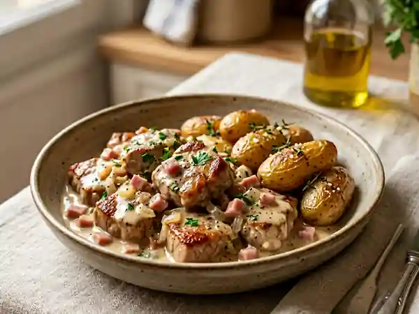 Veau fondant et sa béchamel onctueuse au jambon - Photo de présentation