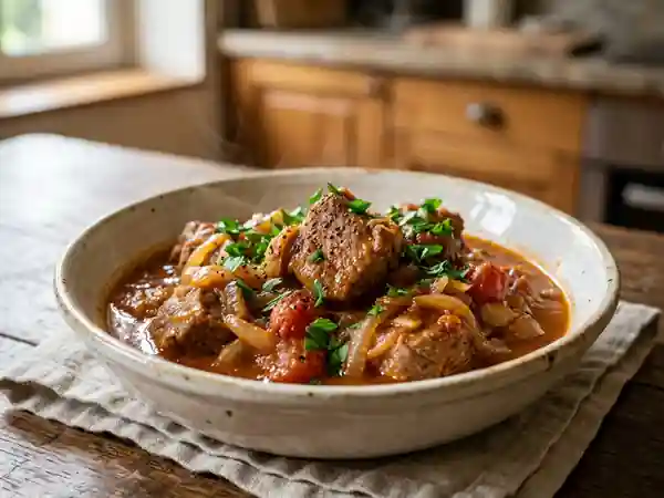 Sauté de veau à la lisboète tendre et fondant - Photo de présentation