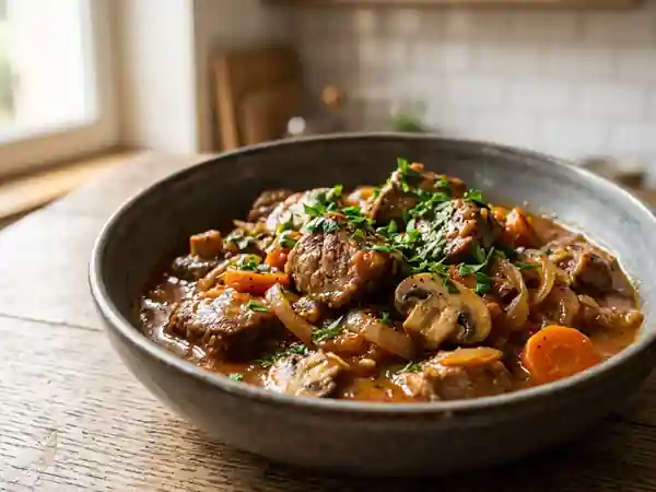 Veau Marengo fondant aux petits champignons - Photo de présentation