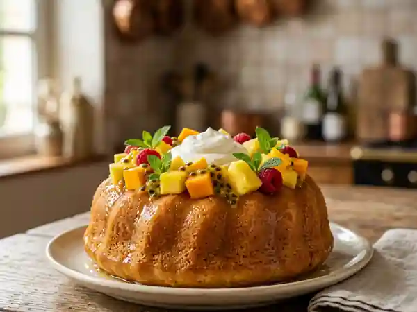 Savarin Moelleux et ses Fruits Exotiques Frais - Photo de présentation