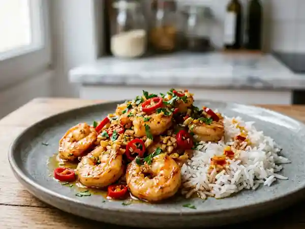 Scampis Piquants à la Sauce Épicée - Photo de présentation