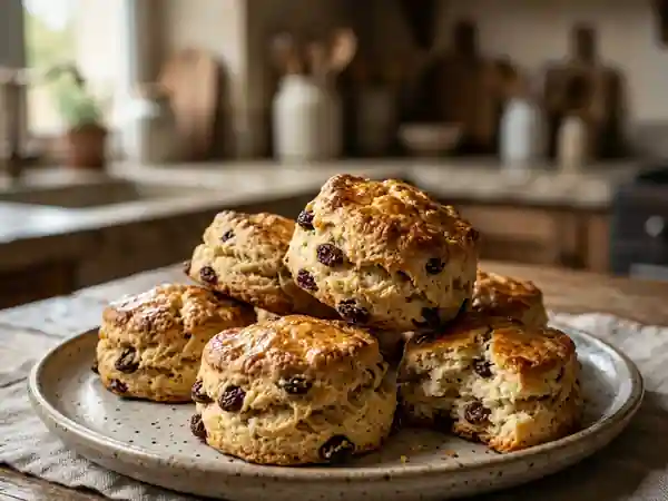 Scones moelleux aux raisins dorés : recette facile pour un goûter gourmand - Photo de présentation