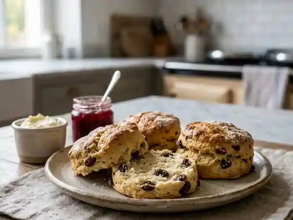 Scones moelleux aux raisins secs à l'anglaise - Photo de présentation