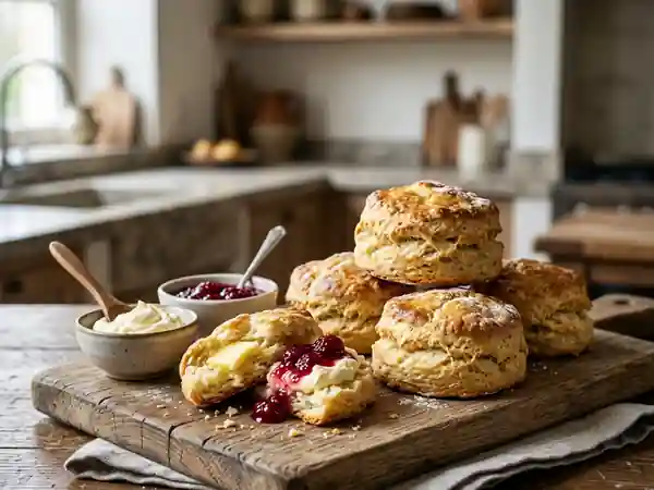Scones moelleux au beurre et lait entier - Photo de présentation
