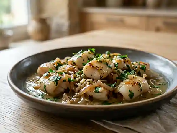 Seiches Fondantes au Vin Blanc et à l'Ail - Photo de présentation