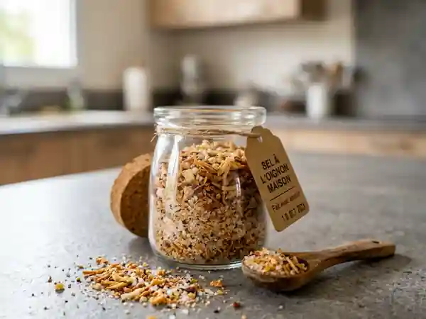 Sel aromatisé à l'oignon maison : recette facile et savoureuse - Photo de présentation