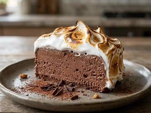 Semifreddo au chocolat meringué : dessert glacé gourmand et léger - Photo de présentation