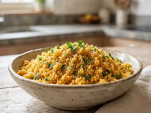 Semoule parfumée au cumin et curcuma - Photo de présentation