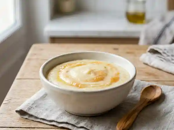 Semoule lactée onctueuse à la pomme - Photo de présentation