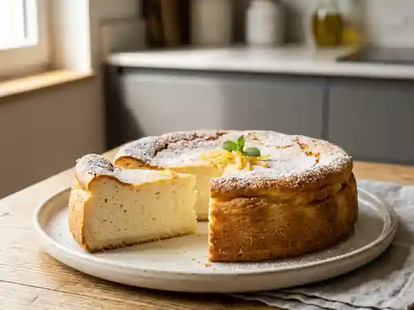 Sernik polonais traditionnel au fromage blanc crémeux - Photo de présentation