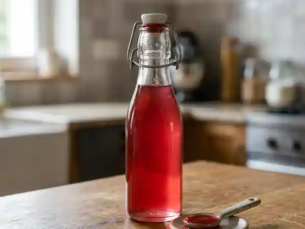 Sirop de rhubarbe maison au sucre cristallisé, recette facile et gourmande - Photo de présentation