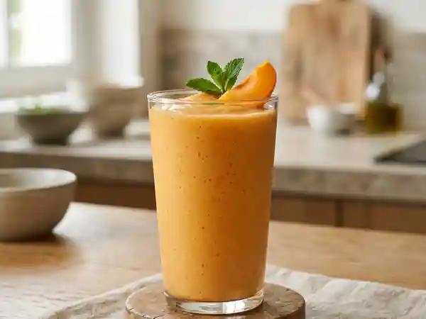 Smoothie rafraîchissant à l'abricot et miel - Photo de présentation