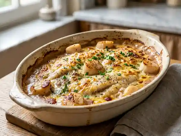 Sole et Saint-Jacques gratinées au vin blanc - Photo de présentation