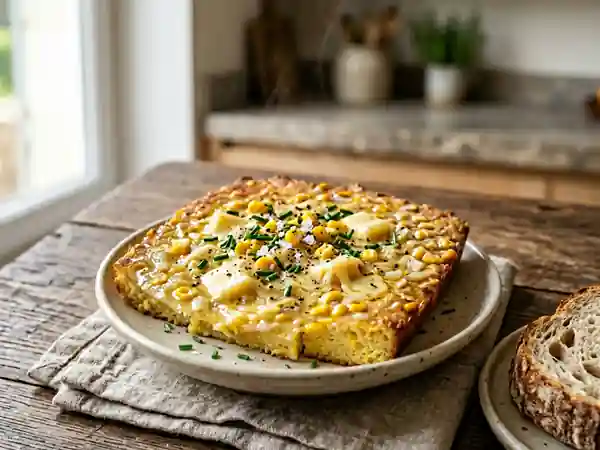 Sopa Paraguayenne traditionnelle : soupe au maïs et fromage fondant - Photo de présentation