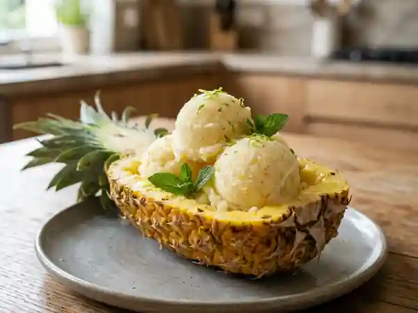 Sorbet ananas givré et citron vert - Photo de présentation