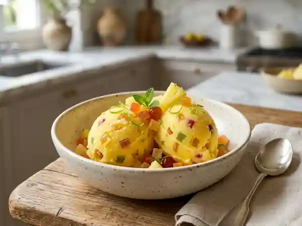 Sorbet Ananas Frais et Éclats de Fruits Confits - Photo de présentation