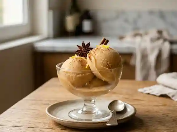 Sorbet au Calvados et Cannelle : Délice Glacé Parfumé - Photo de présentation
