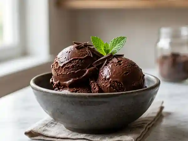 Sorbet au chocolat intense fait maison - Photo de présentation