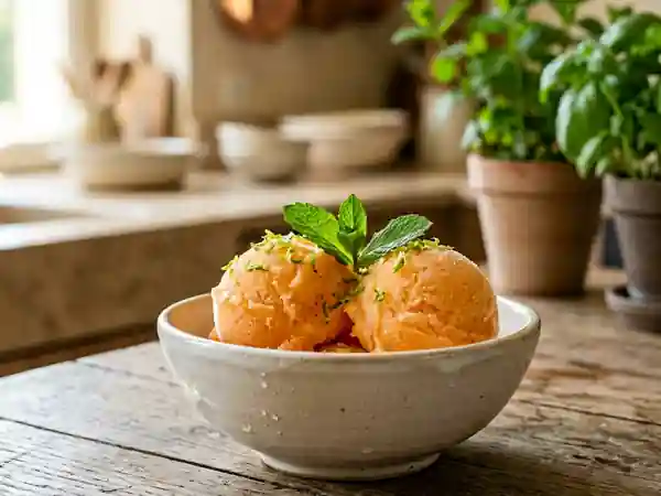 Sorbet au melon givré et fondant - Photo de présentation
