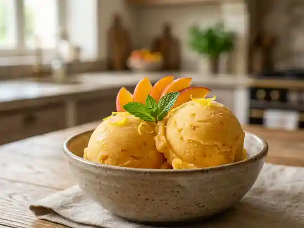 Sorbet aux pêches maison : recette fraîche et gourmande - Photo de présentation