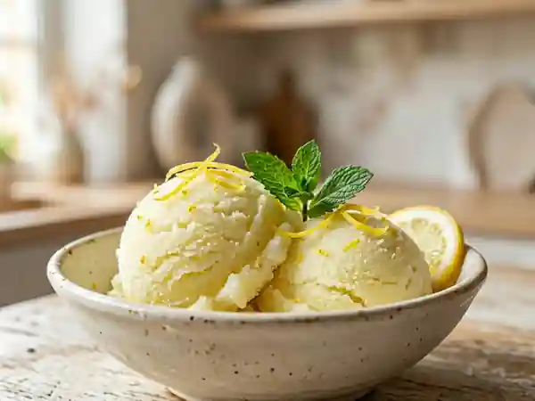 Sorbet citron crémeux maison : recette facile et rafraîchissante - Photo de présentation