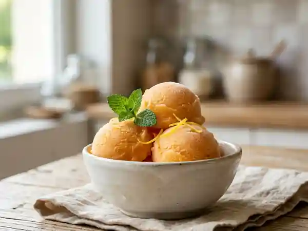Sorbet de pêches maison rafraîchissant et facile - Photo de présentation