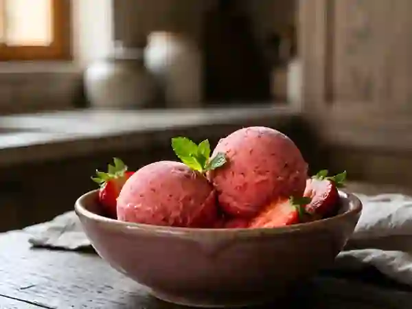 Sorbet Fraise Givré et Acidulé - Photo de présentation