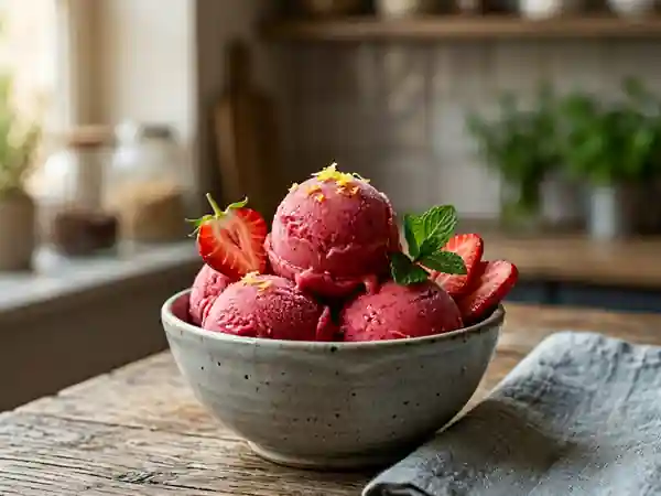 Sorbet Fraise Maison : Recette Facile et Rafraîchissante - Photo de présentation