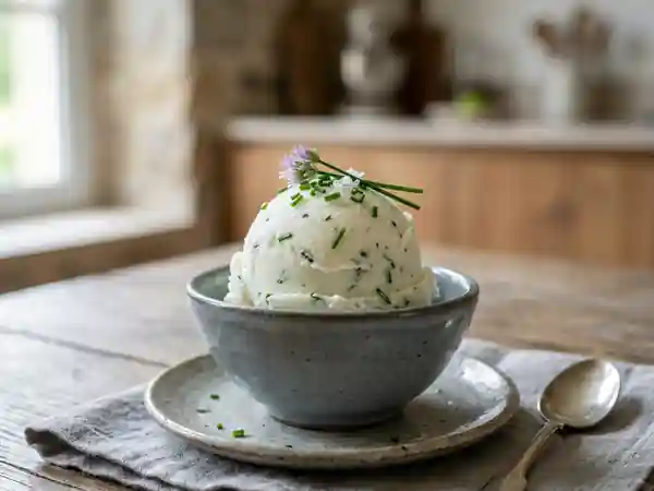 Sorbet raffiné au Carré Frais et ciboulette fraîche - Photo de présentation