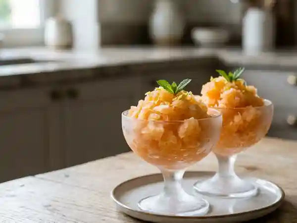 Sorbet givré au melon et citron - Photo de présentation