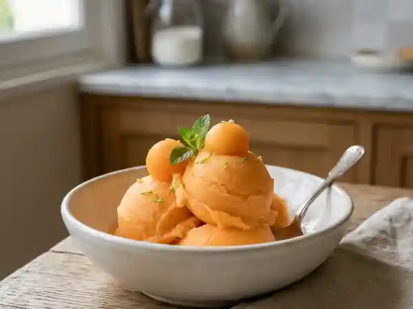 Sorbet au melon givré et fondant - Photo de présentation