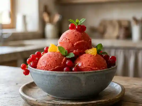 Sorbet Givré Groseille et Orange Sanguine - Photo de présentation
