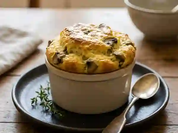 Soufflé aérien aux champignons de Paris - Photo de présentation