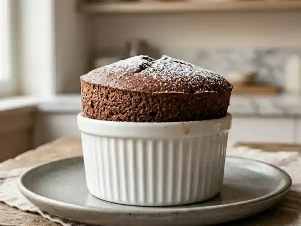 Soufflé au chocolat fondant et aérien : recette facile et rapide - Photo de présentation
