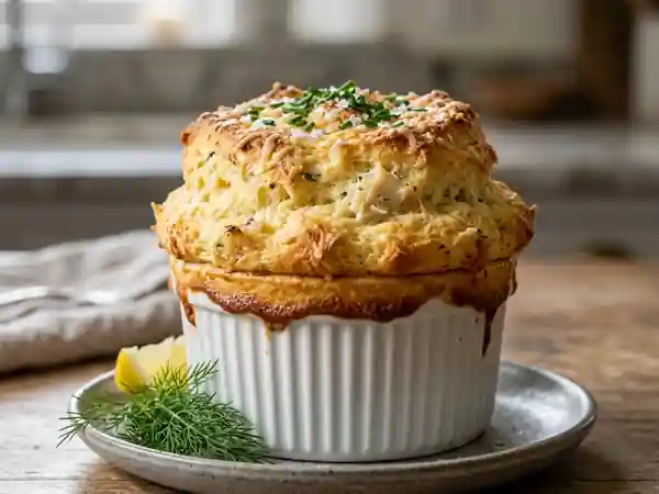Soufflé au crabe aérien et fondant - Photo de présentation